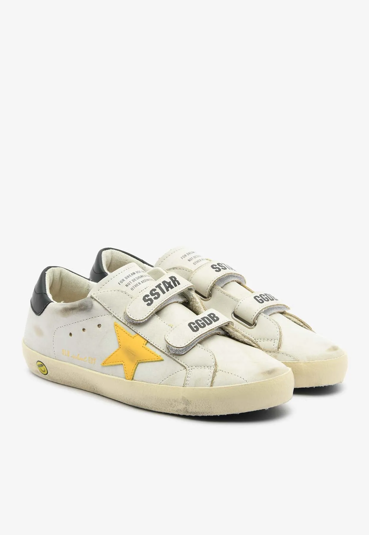 Kids Old School Distressed Leather Sneakers