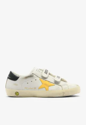 Kids Old School Distressed Leather Sneakers