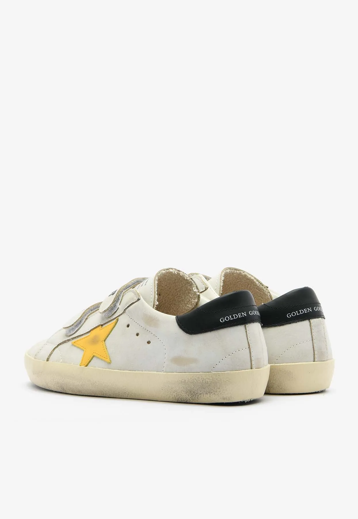 Kids Old School Distressed Leather Sneakers