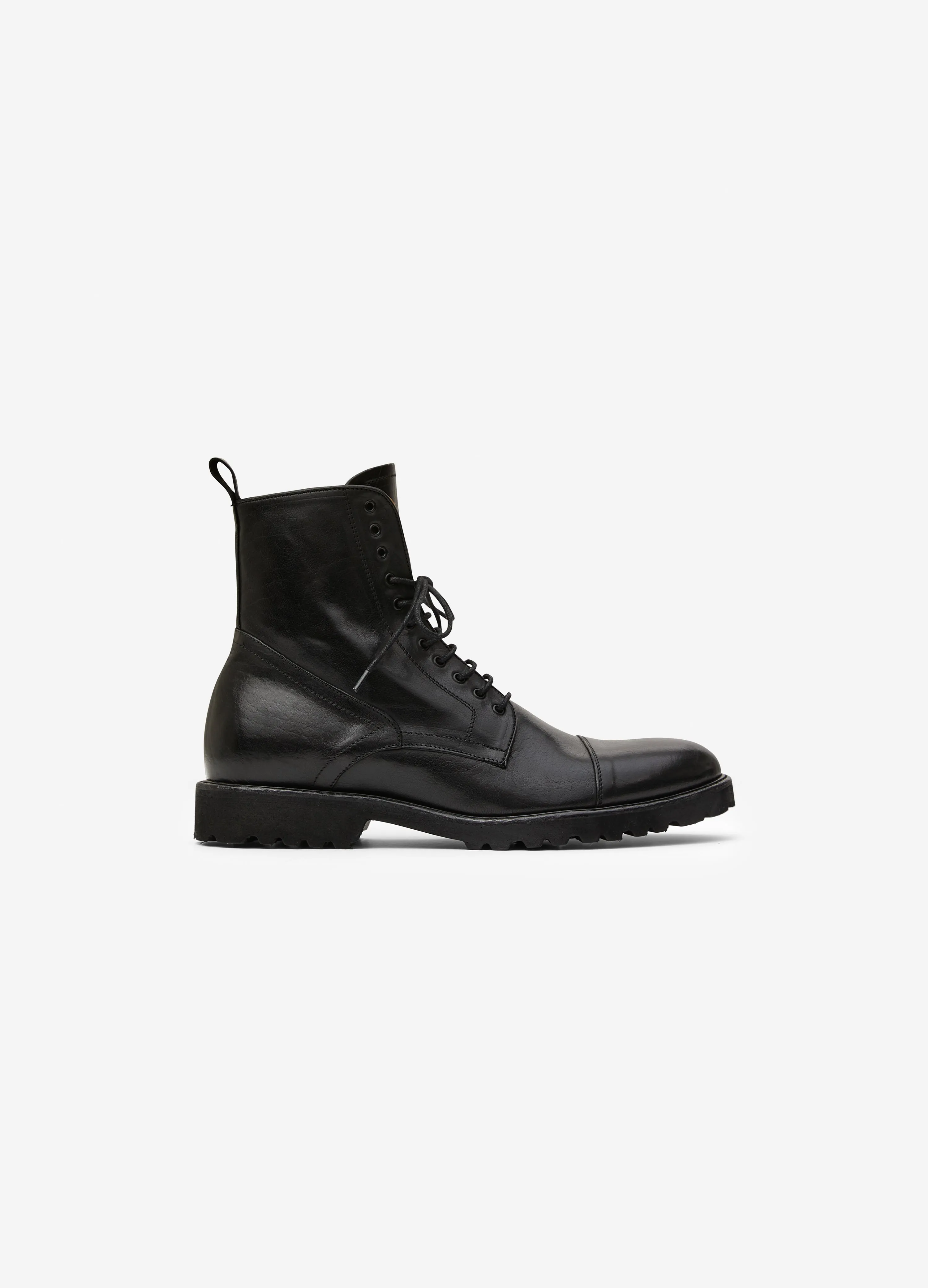 Lace Up Army Boot Black