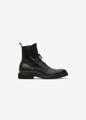 Lace Up Army Boot Black
