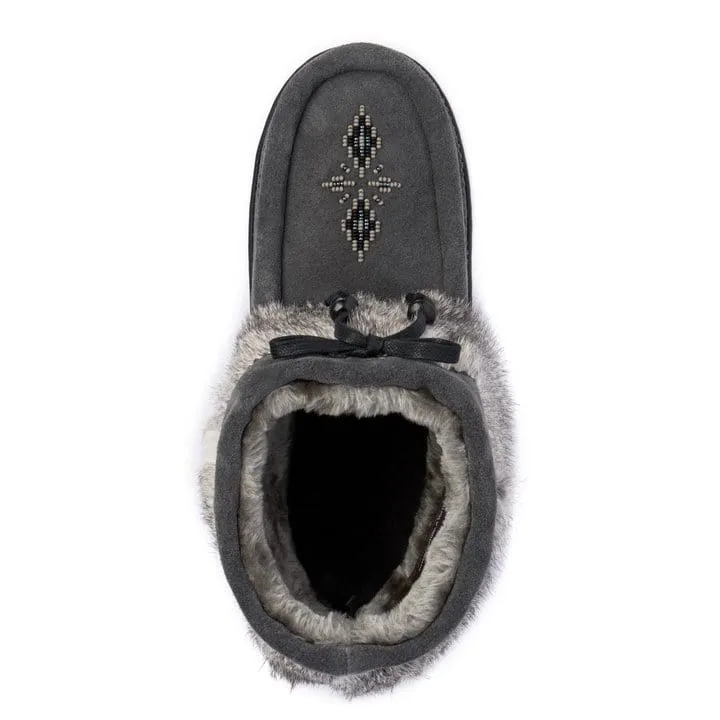 Manitobah Mukluks Keewatin Suede Half Mukluks- Charcoal