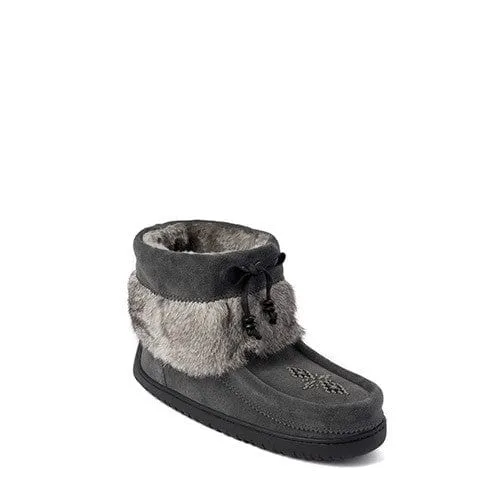 Manitobah Mukluks Keewatin Suede Half Mukluks- Charcoal