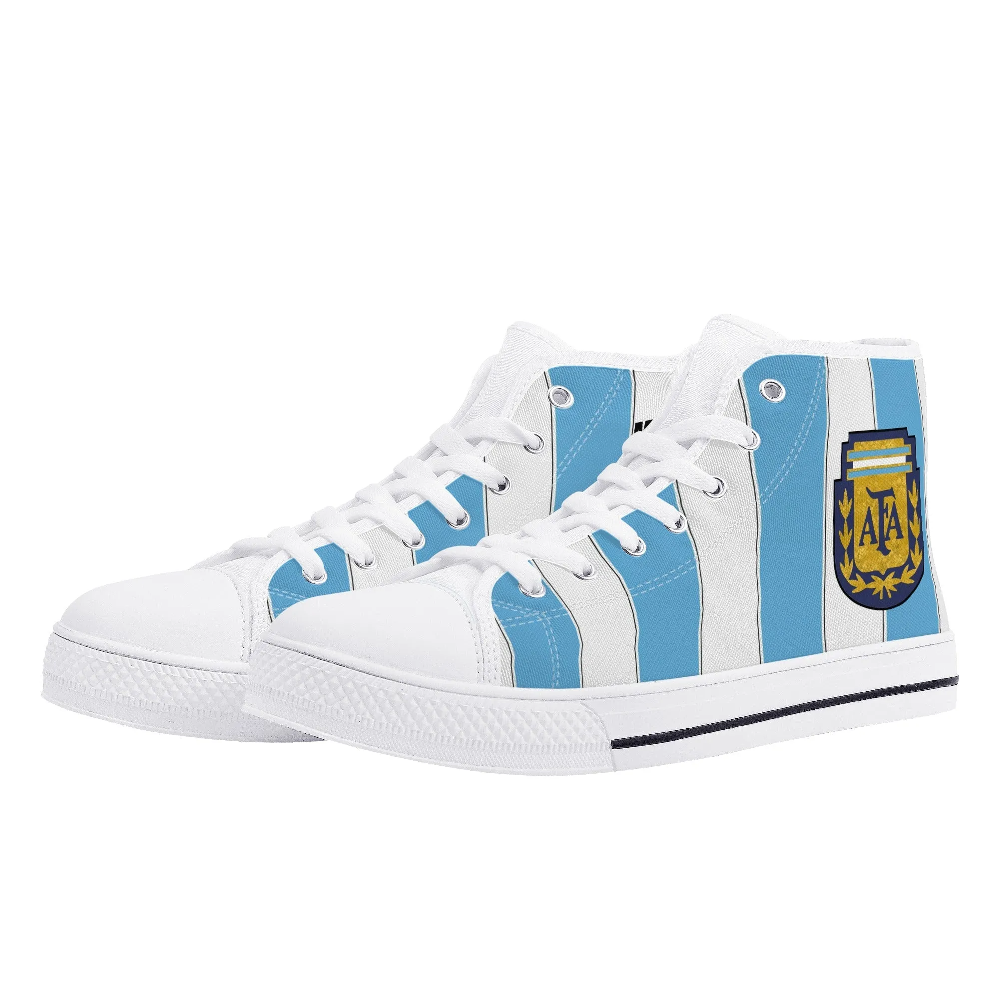 Maradona Argentina - Tribute Shoes | High Top Canvas Sneakers