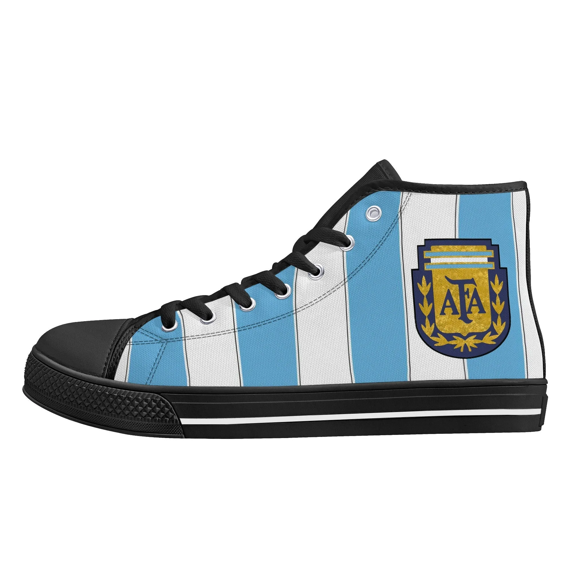 Maradona Argentina - Tribute Shoes | High Top Canvas Sneakers