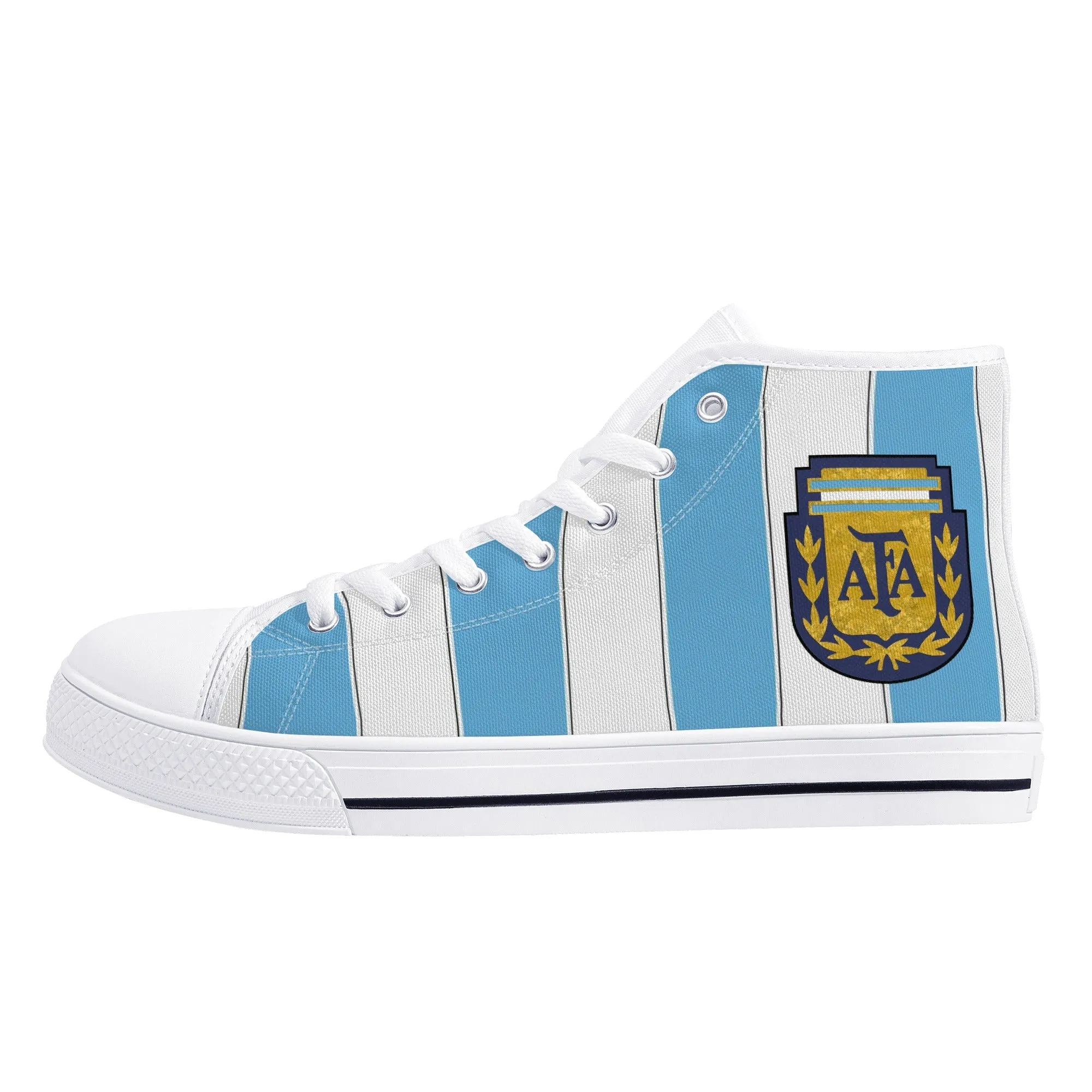 Maradona Argentina - Tribute Shoes | High Top Canvas Sneakers