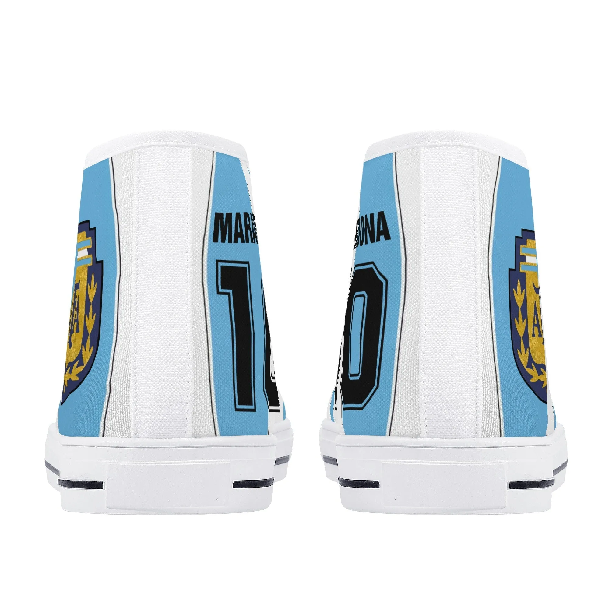 Maradona Argentina - Tribute Shoes | High Top Canvas Sneakers