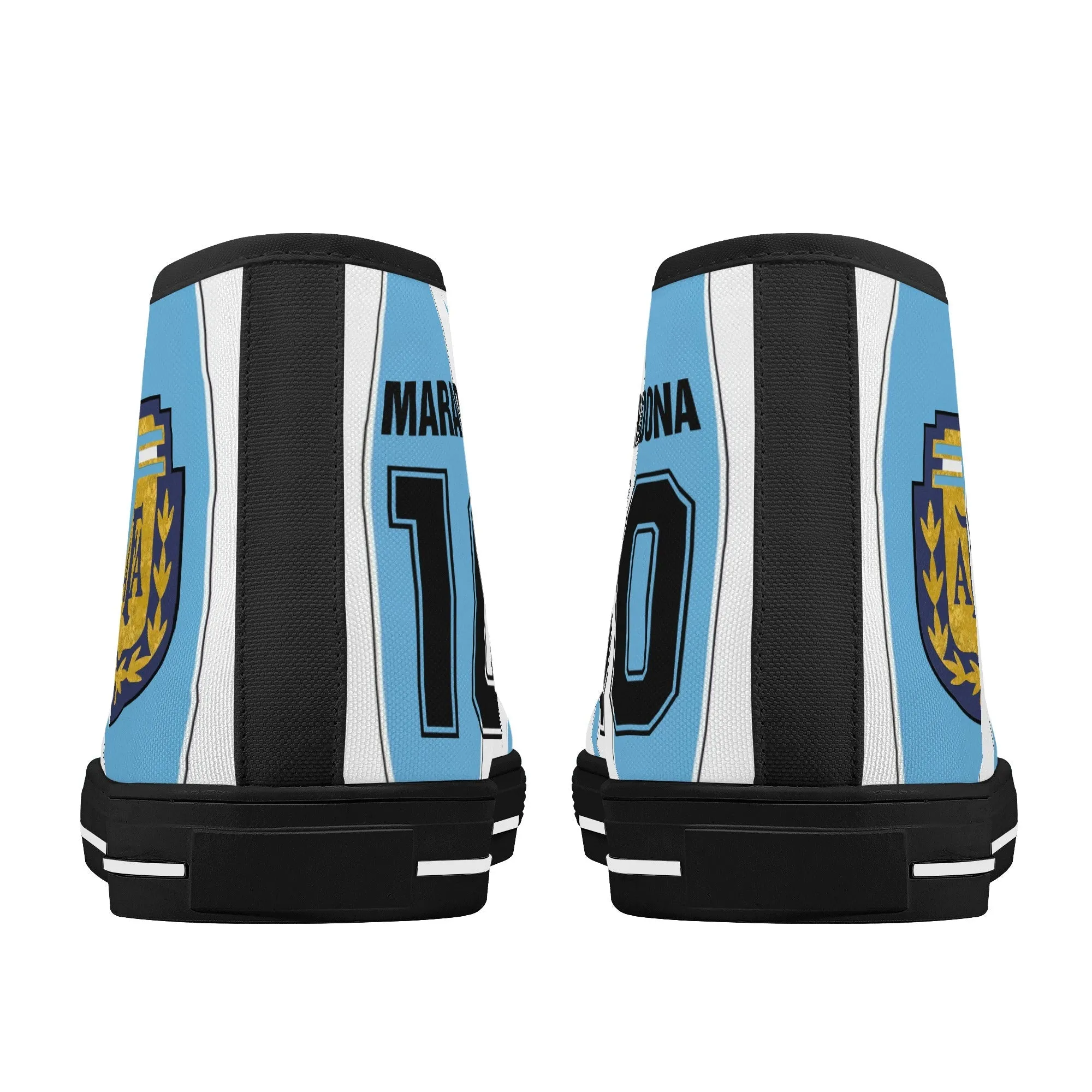 Maradona Argentina - Tribute Shoes | High Top Canvas Sneakers
