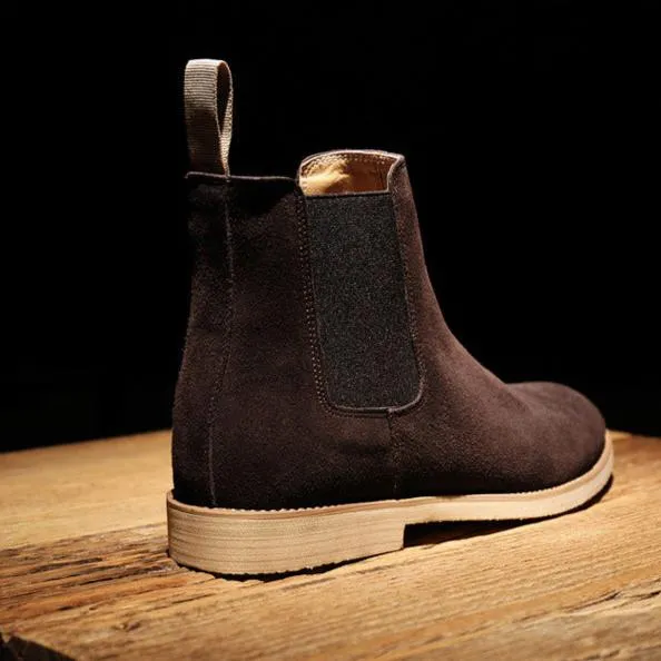 Men's faux suede slip on chelsea boots