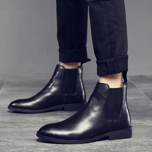 Men's faux suede slip on chelsea boots
