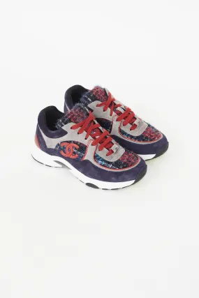 Navy & Multicolour Tweed CC Sneaker