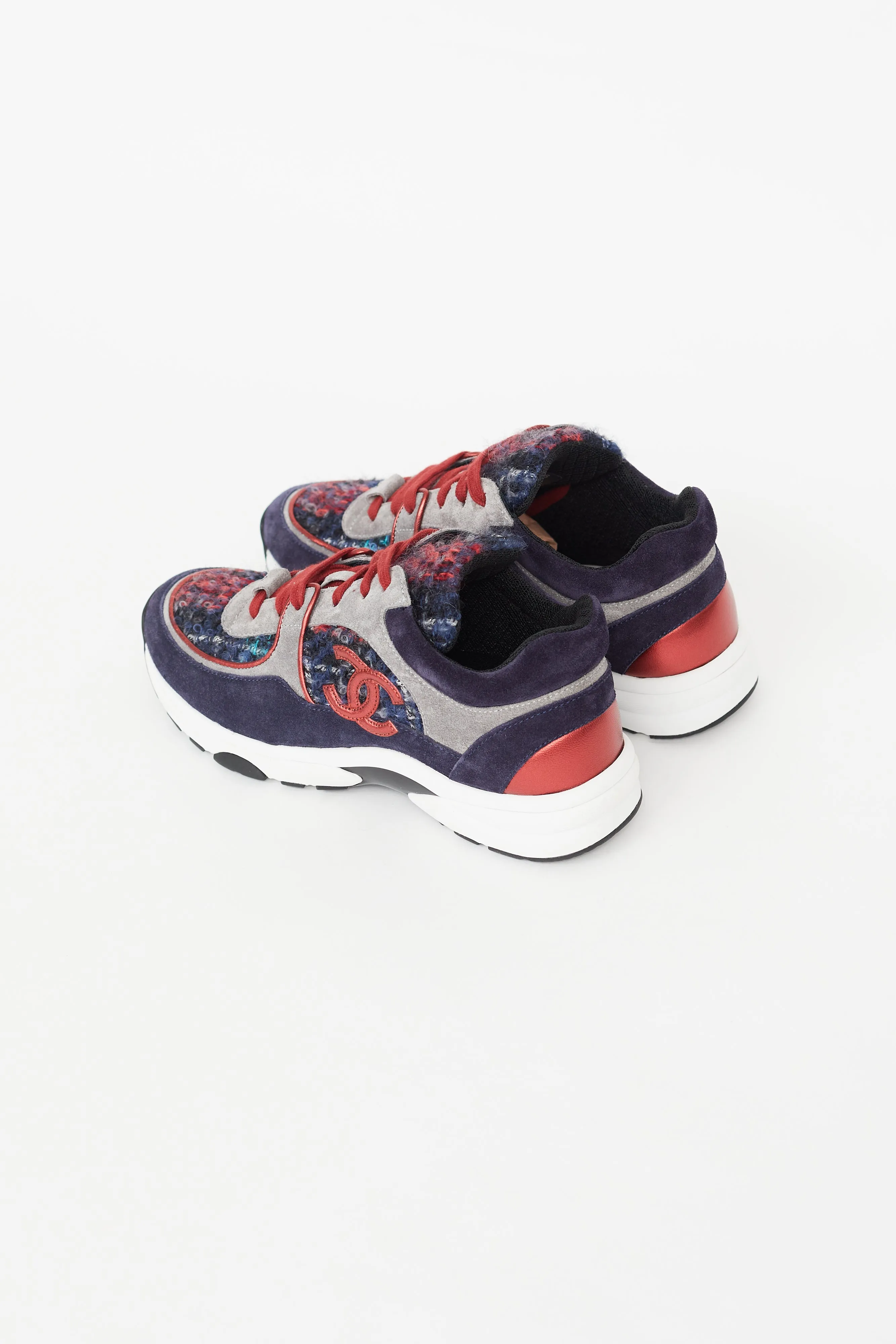 Navy & Multicolour Tweed CC Sneaker