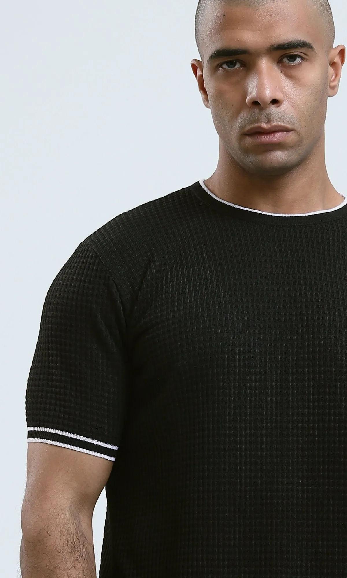 O190389 Solid Slip On Black Comfy Cotton Tee