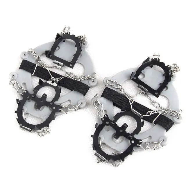 One Pair 12 Teeth Claws Crampons - Non-slip Stainless Steel Chain