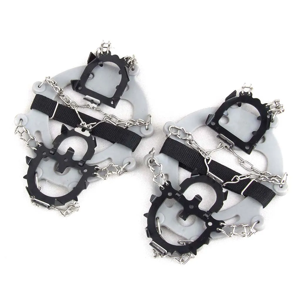 One Pair 12 Teeth Claws Crampons - Non-slip Stainless Steel Chain