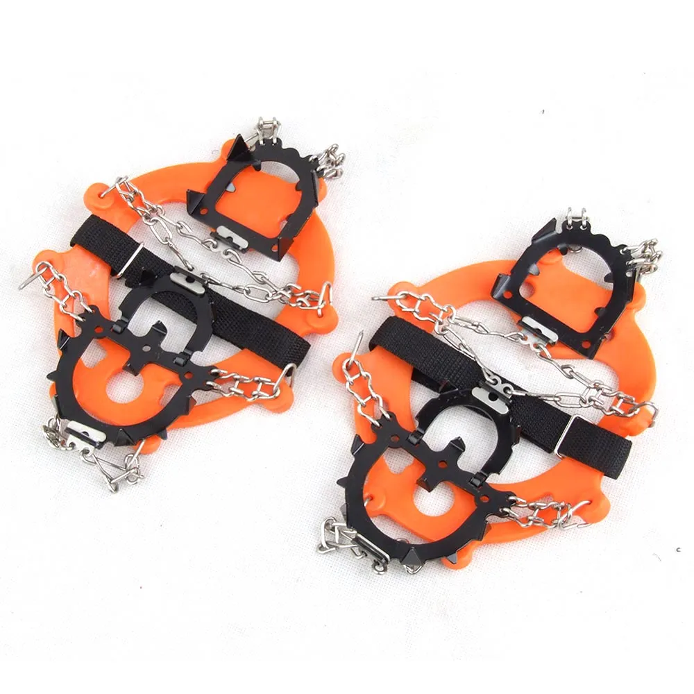 One Pair 12 Teeth Claws Crampons - Non-slip Stainless Steel Chain