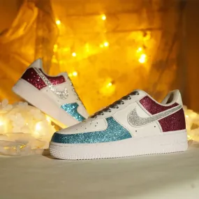 Purple Blue Shiny Graffiti Custom Air Force 1