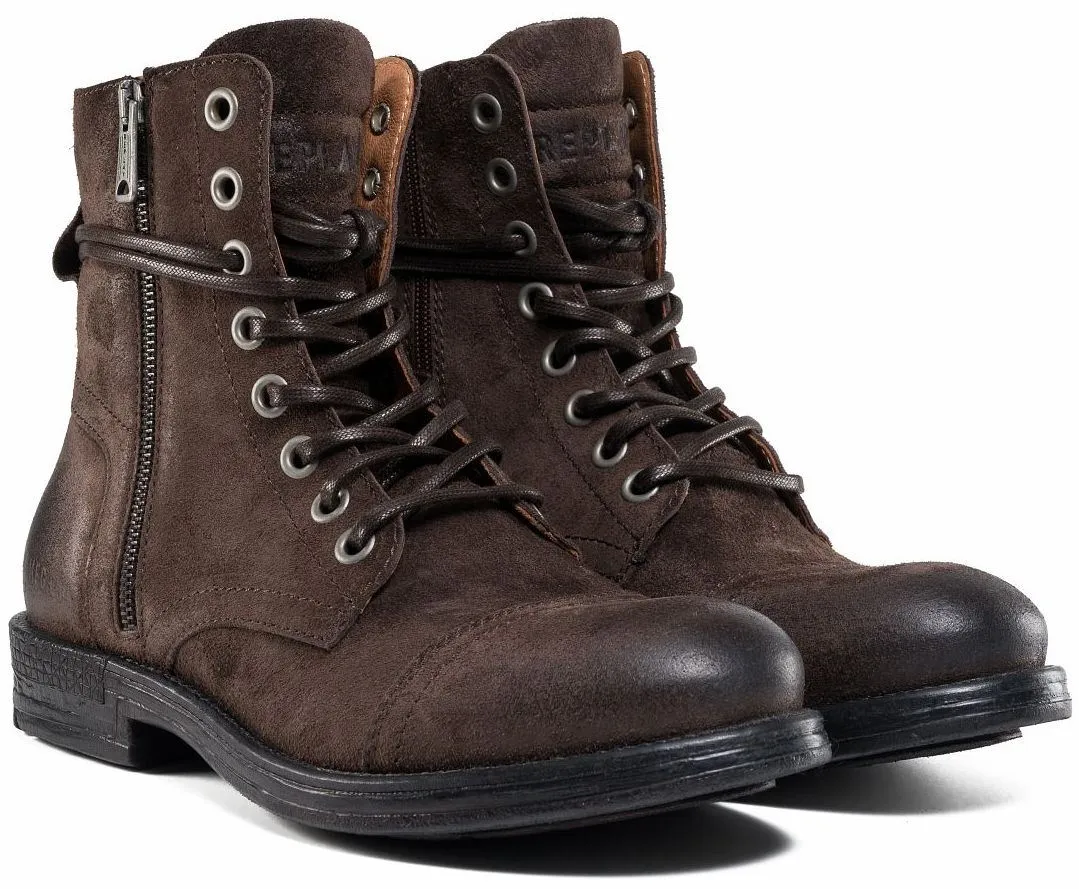 Replay Pack Suede Dark Brown Mens Suede Army Ankle Boots