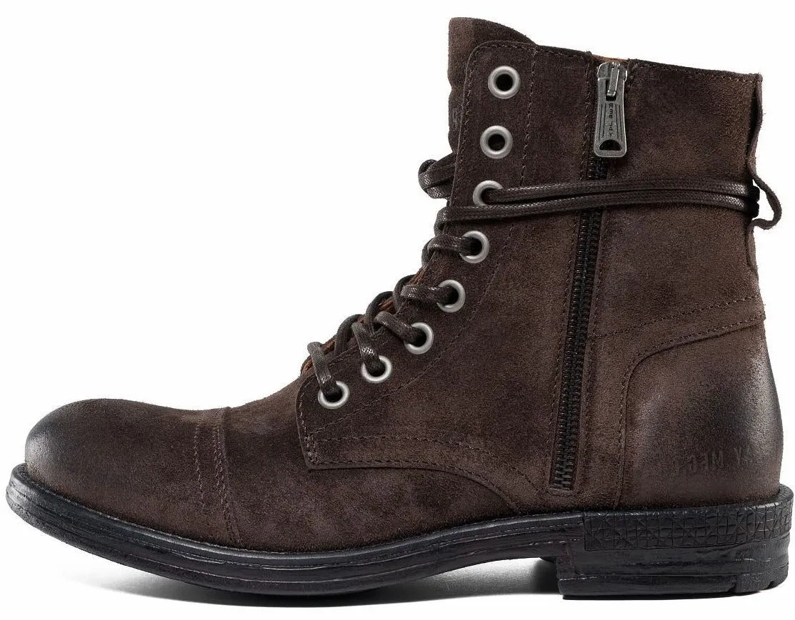 Replay Pack Suede Dark Brown Mens Suede Army Ankle Boots