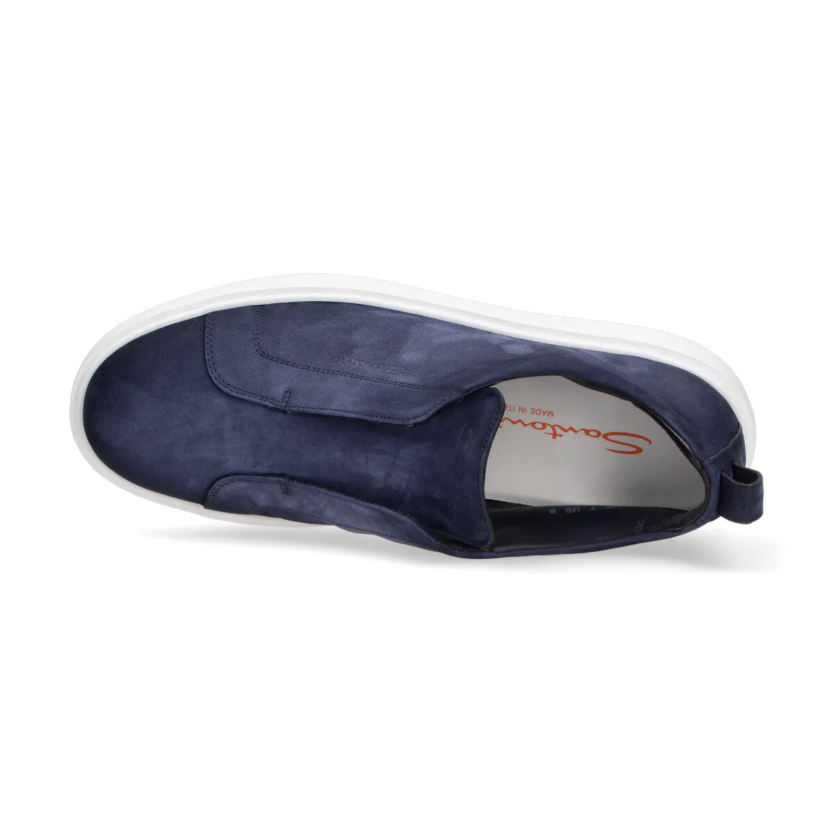 Santoni sneaker Slip on camoscio blu