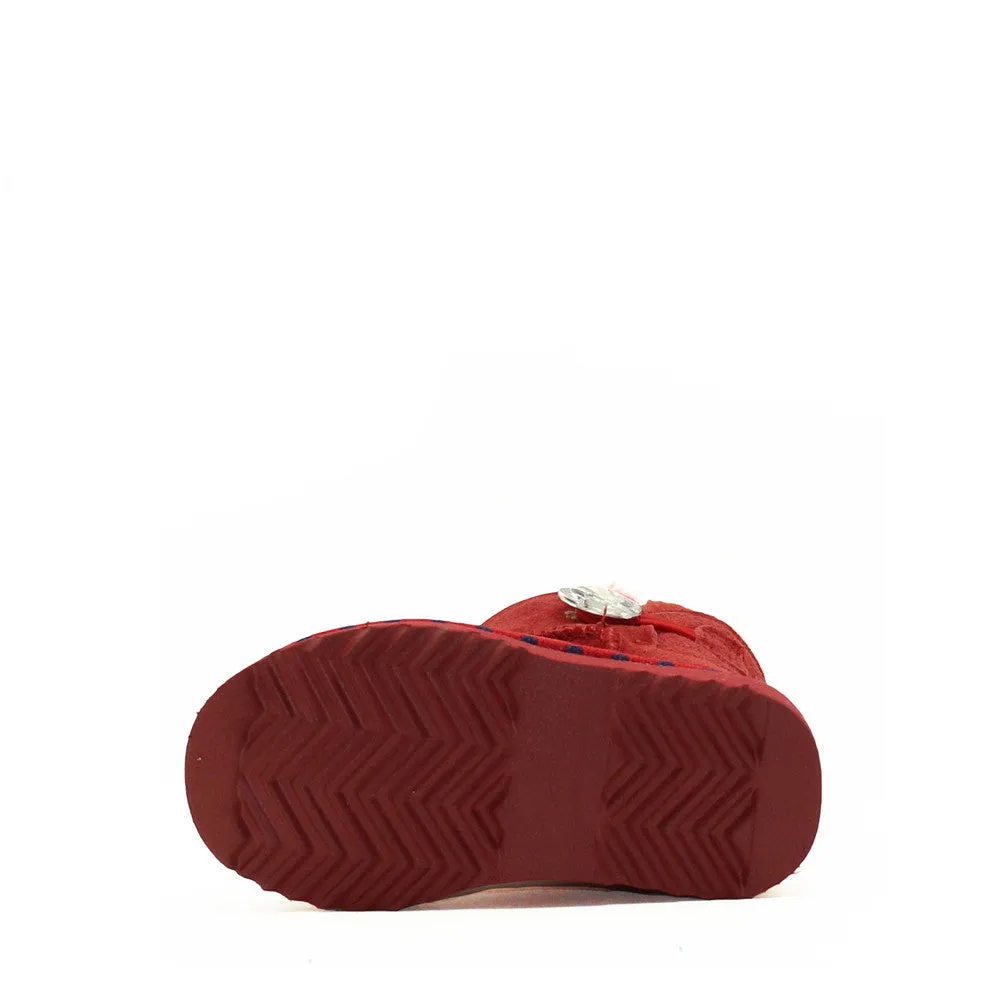 Spotted Crystal Kids Boot - Red