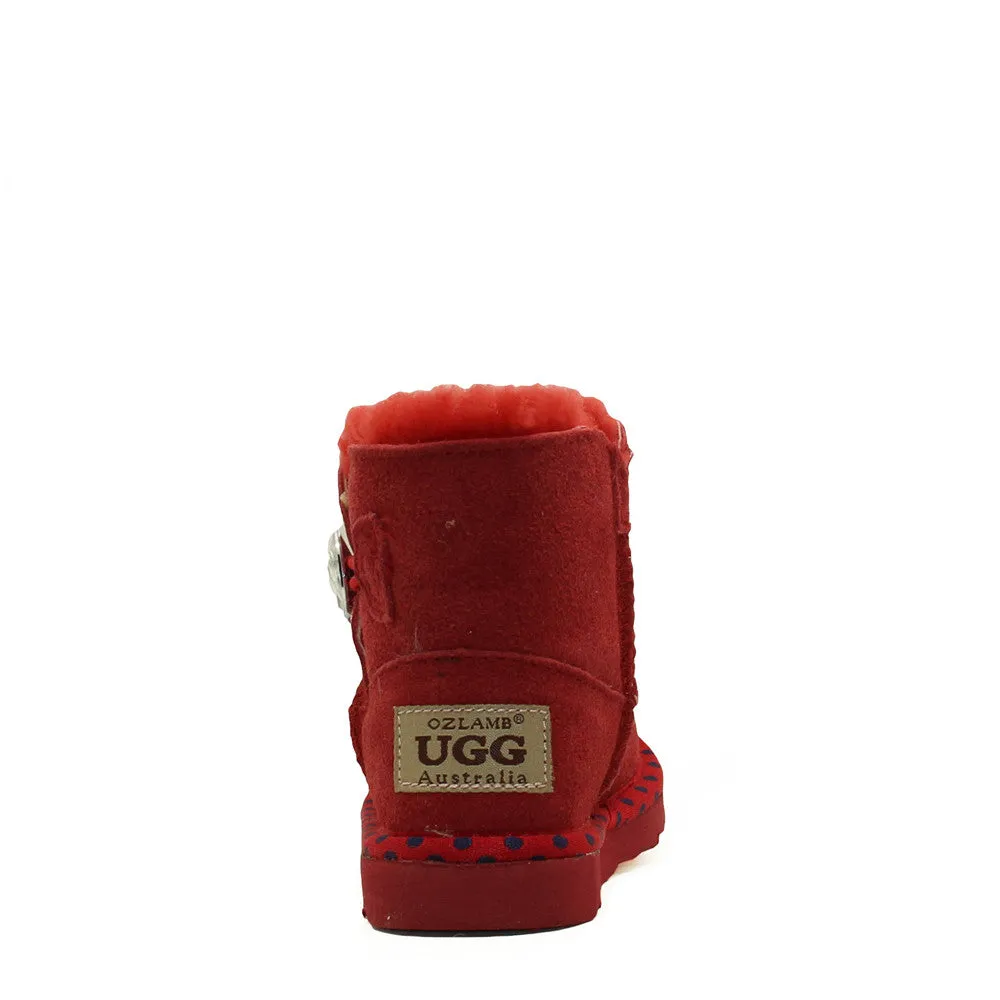 Spotted Crystal Kids Boot - Red