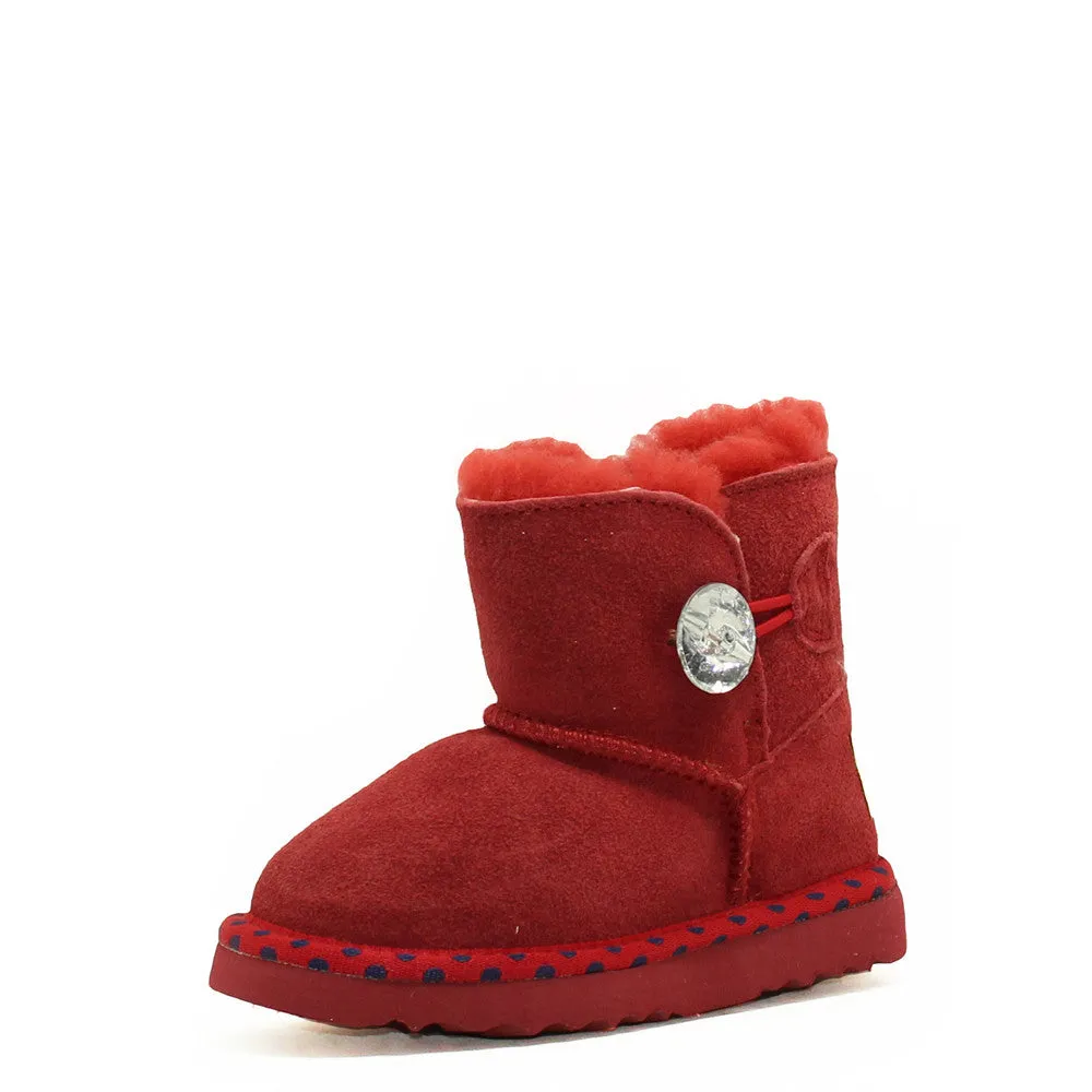 Spotted Crystal Kids Boot - Red